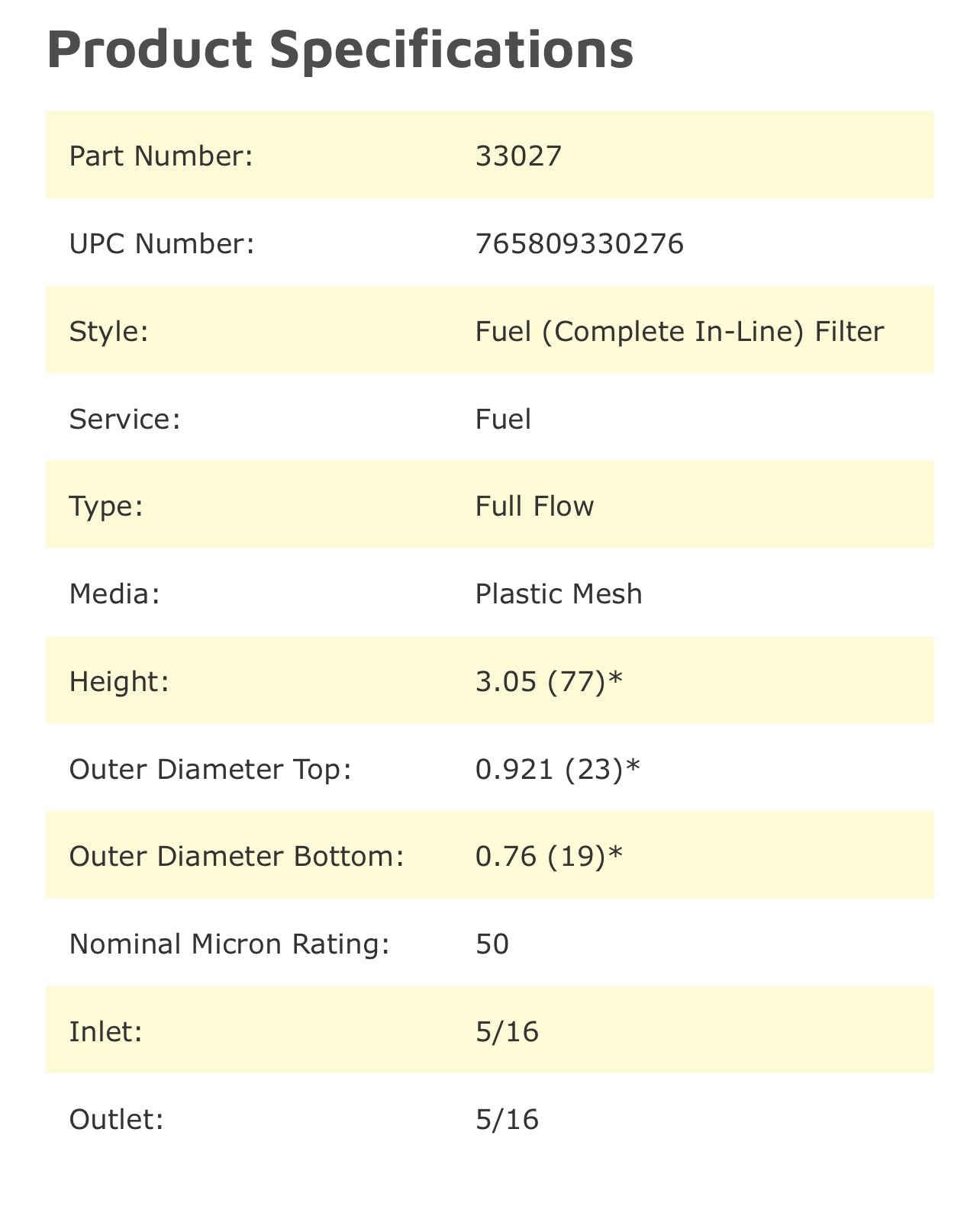 NAPA 3027 Fuel Filter