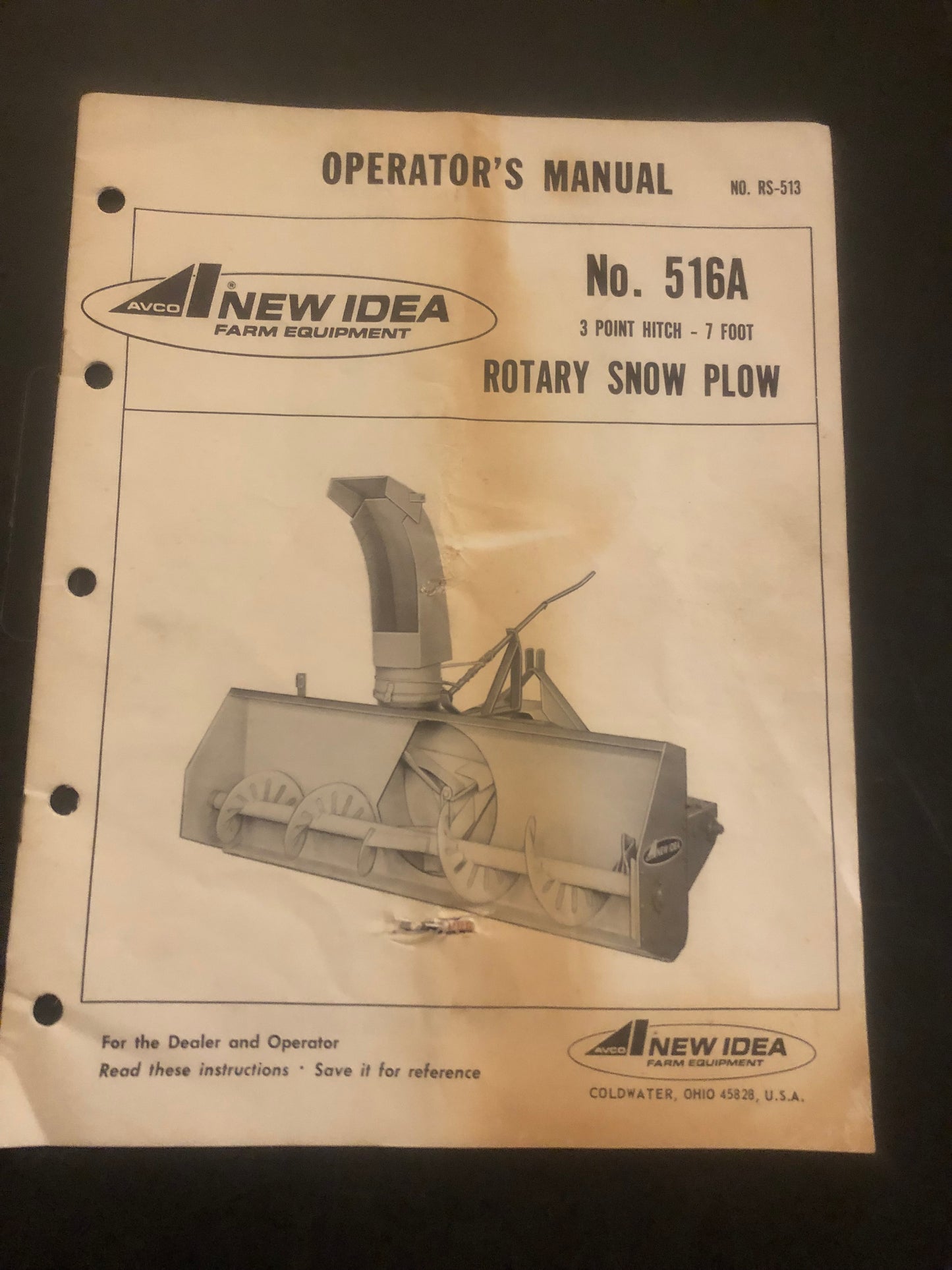 New Idea _ no 516A Rotary Snow Plow _ Operator’s Manual