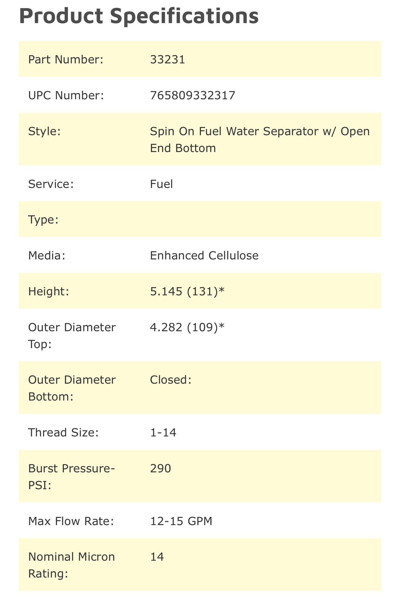 NAPA 3231 Fuel Filter