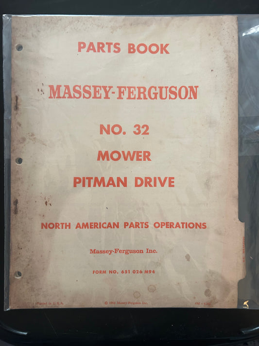 Massey Ferguson _ No. 32 Mower Pitman Drive _ Parts Book