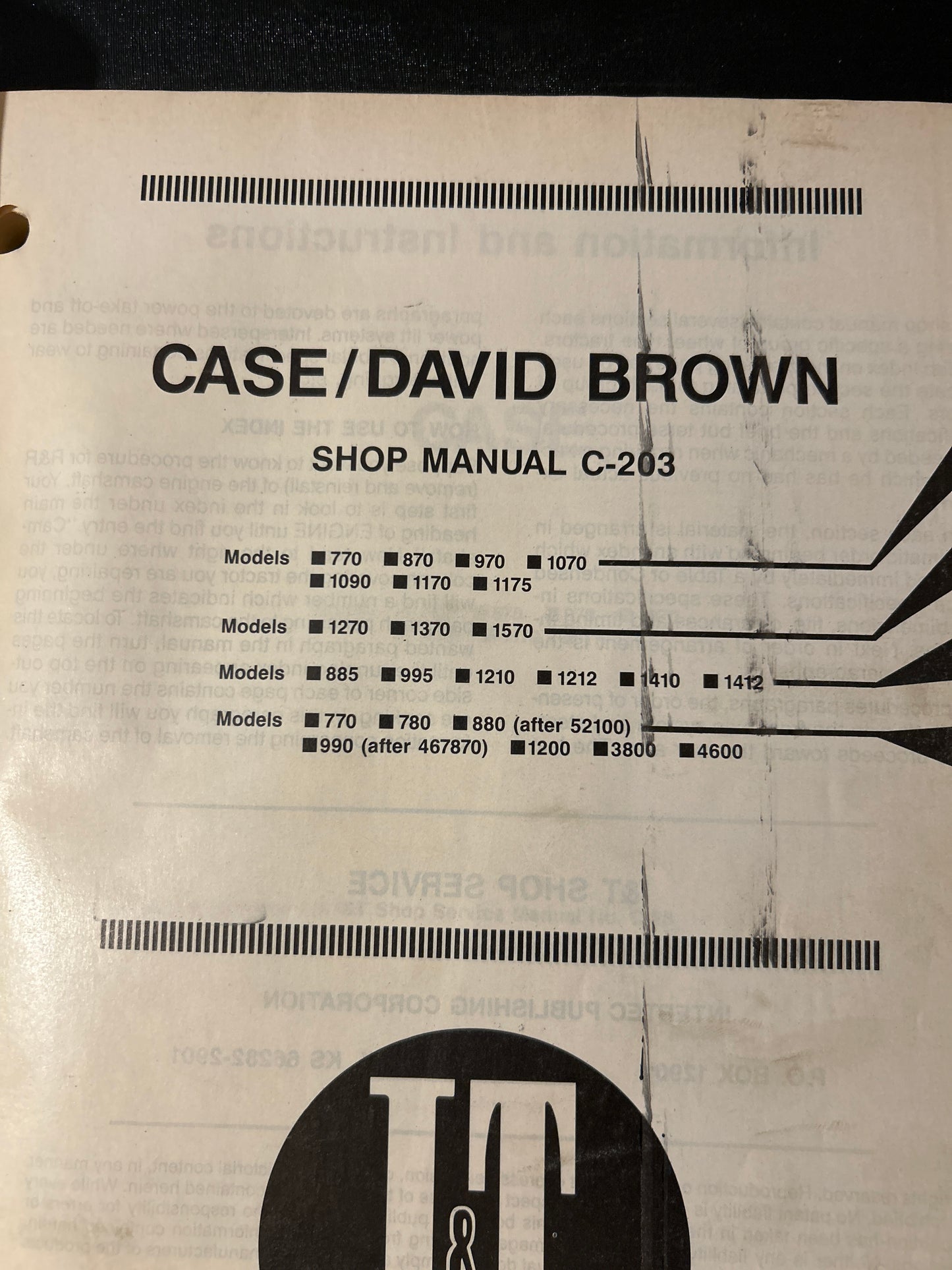 I&T _ JI Case & David Brown Collection of manuals _ Shop Manual C-203