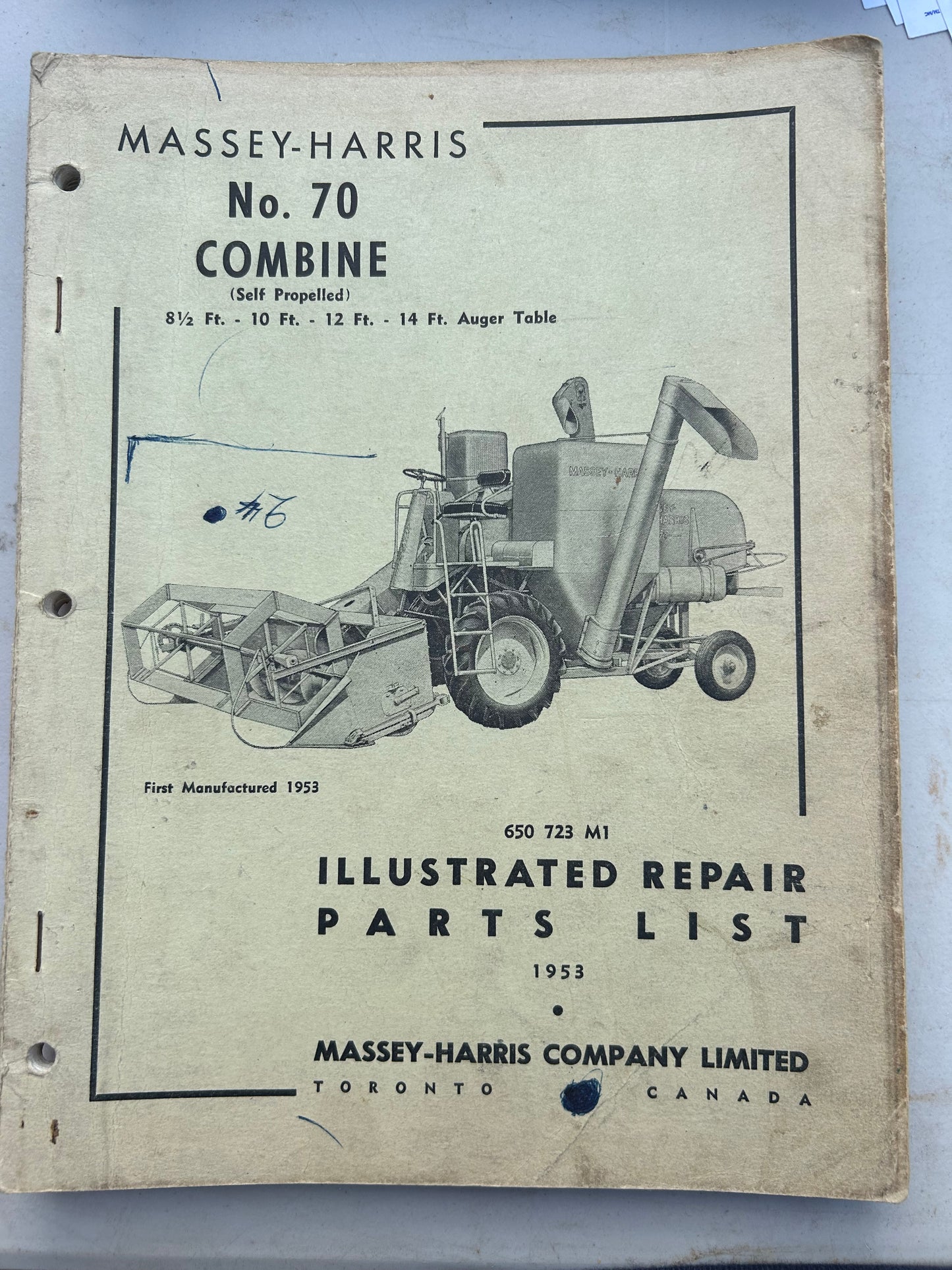 Massey Harris No 70 Combine _ Illustrated Repair Parts List