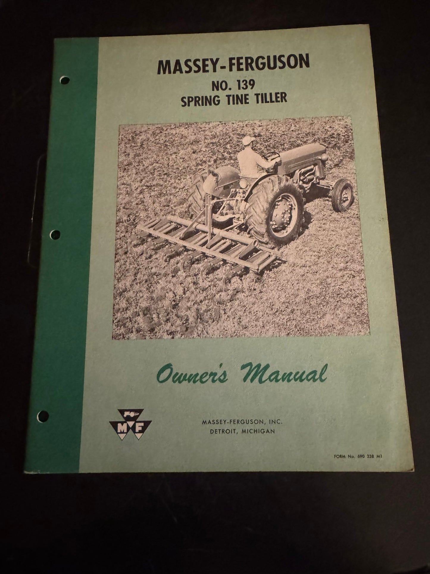 Massey Ferguson MF 139 Spring Tine Tiller _ Owner’s Manual