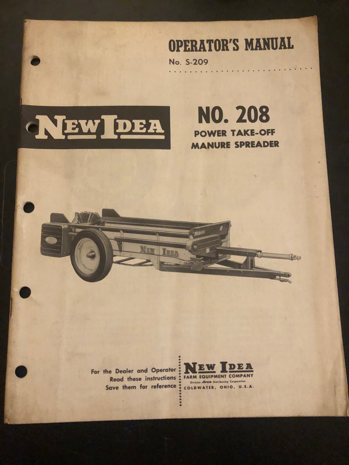 New Idea _ no 208 Power Take-off Manure Spreader S-209 _ Operator’s Manual