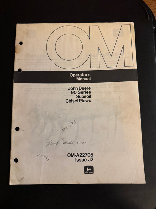 John Deere _ 90 series subsoil Chisel Plows _ Operator’s Manual OM-A22705 J2
