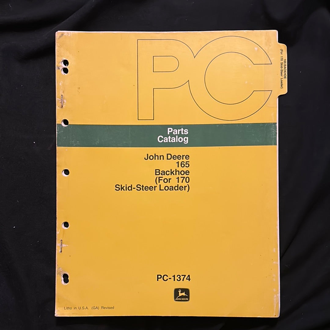 John Deere _ 165 Backhoe (for 170 Skid-Steer Loader) _ Parts Catalog