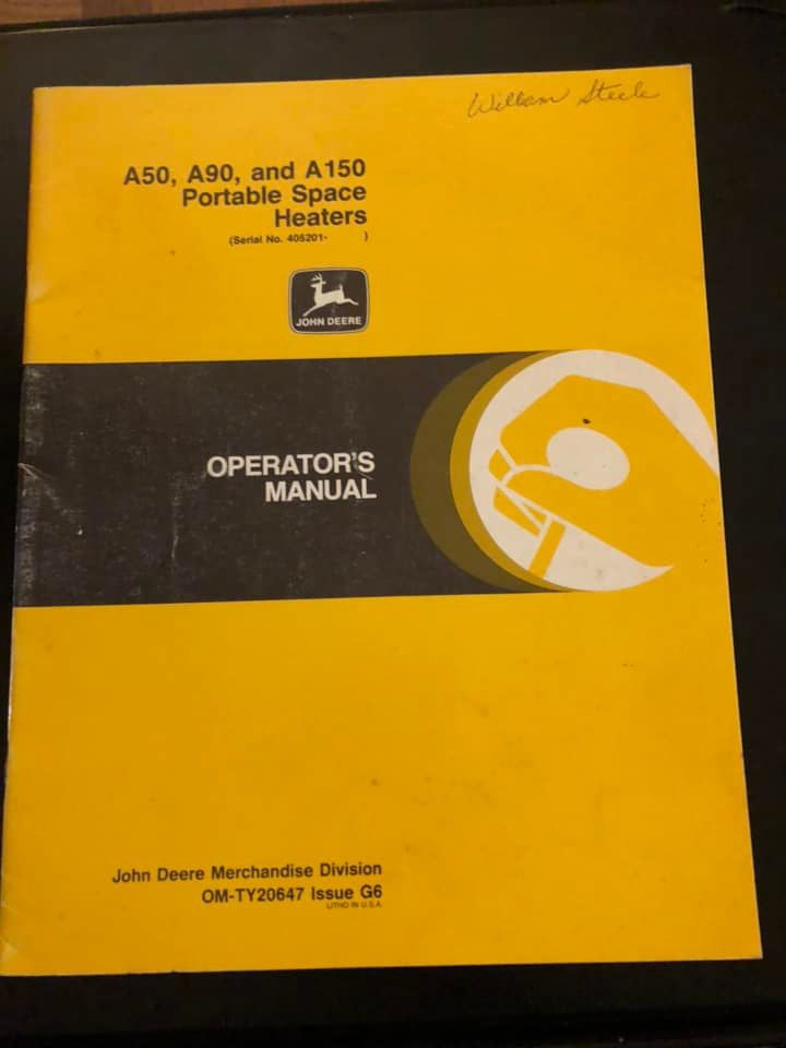 John Deere _ A50, A90 & A150 Portable Space Heaters _ Operator’s Manual