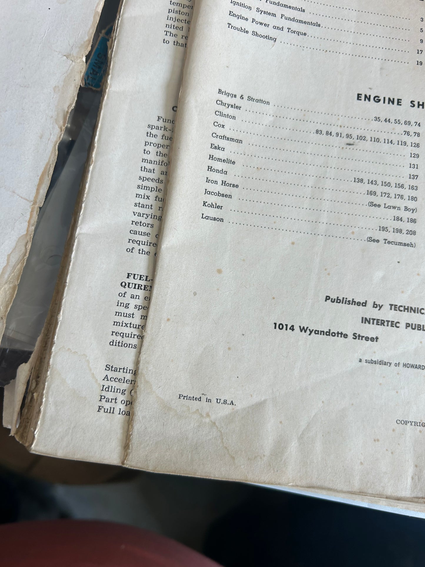 Small Engines Service Manual _ multiple editions