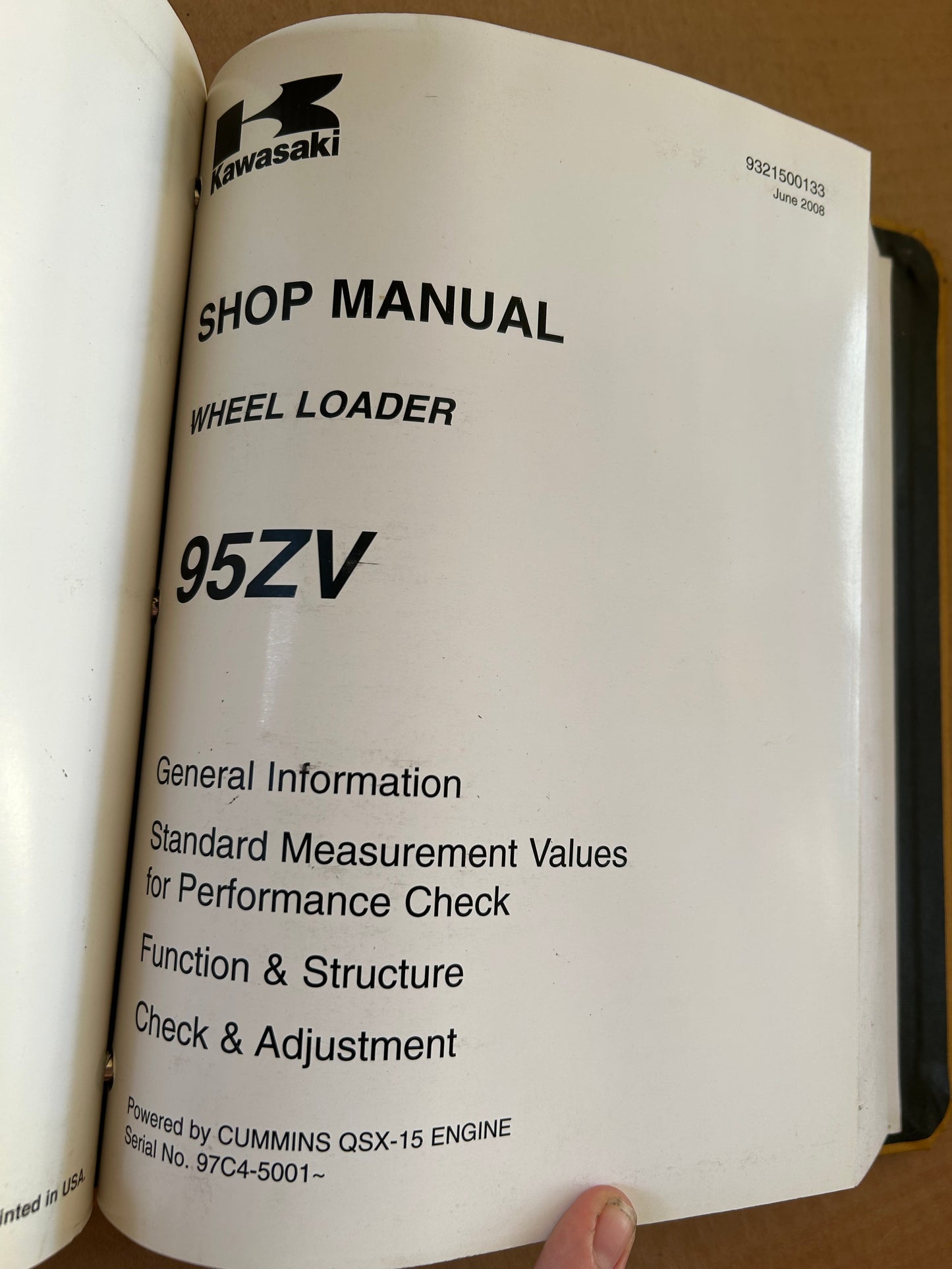 Kawasaki _ 95ZV Wheel Loader _ Binder