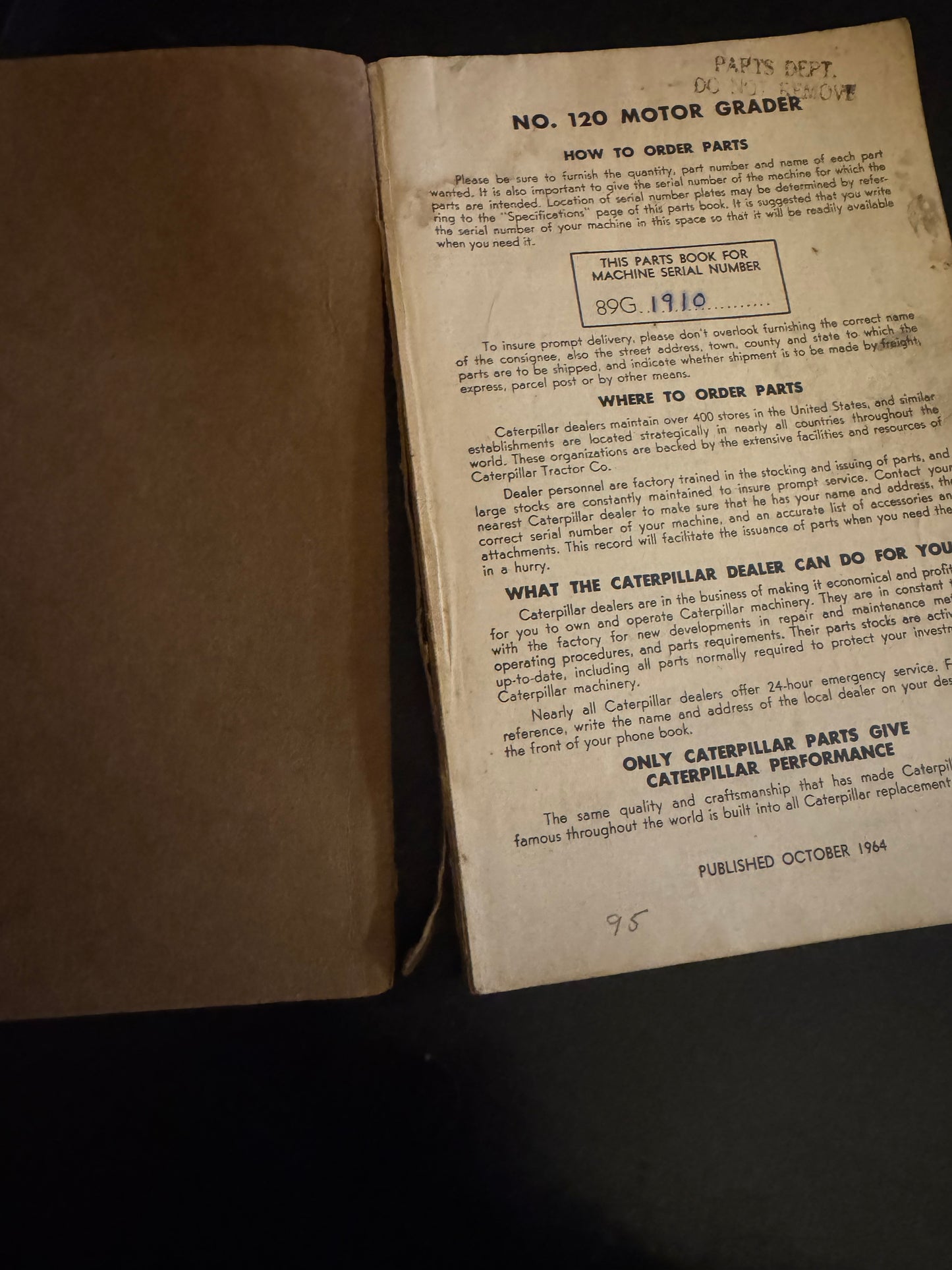 Caterpillar _ No. 120 Motor Grader _ Parts Book