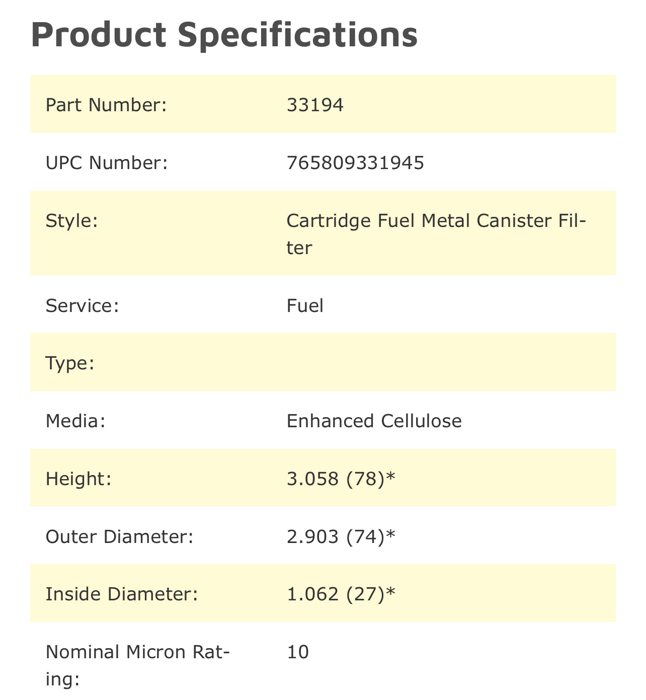 NAPA 3194 Fuel Filter