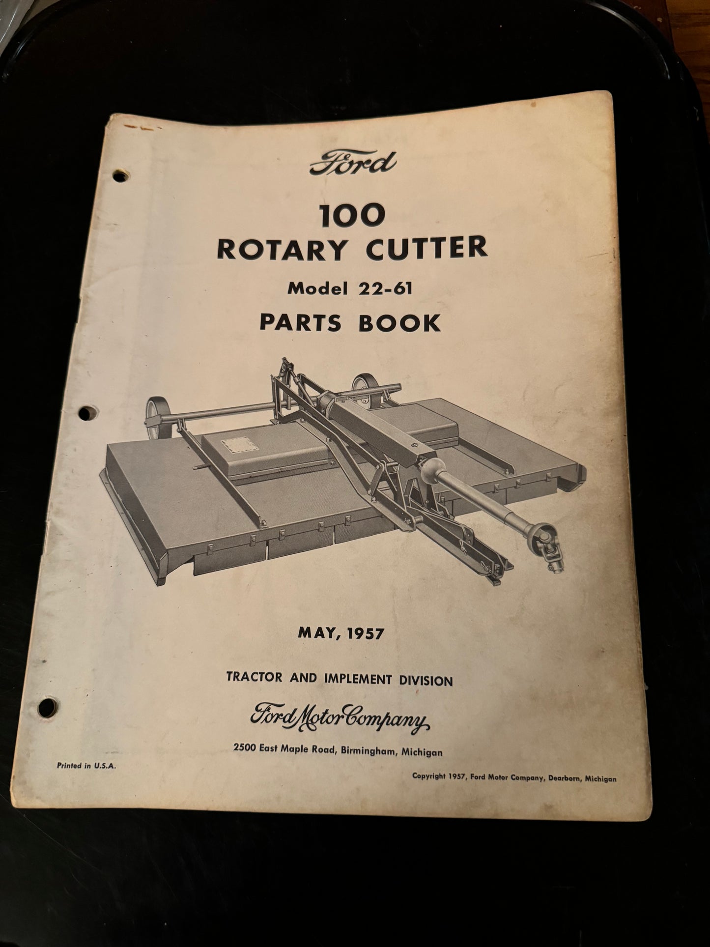 Ford _ 100 Rotary Cutter model 22-61 _ Parts Book