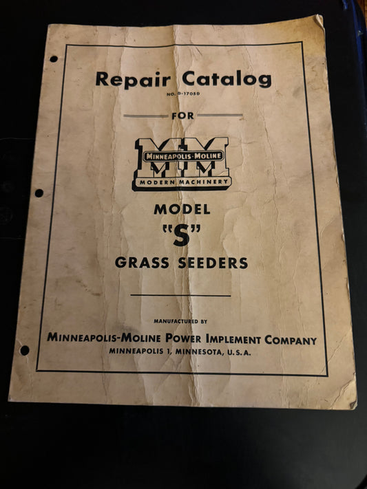 Minneapolis Moline _ model S Grass Seeders _ Repair Catalog no D-1705D