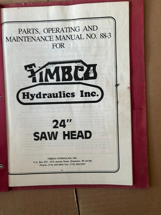 Timbco _ 24” Saw Head _ Parts, Operating & Maintenance Manual