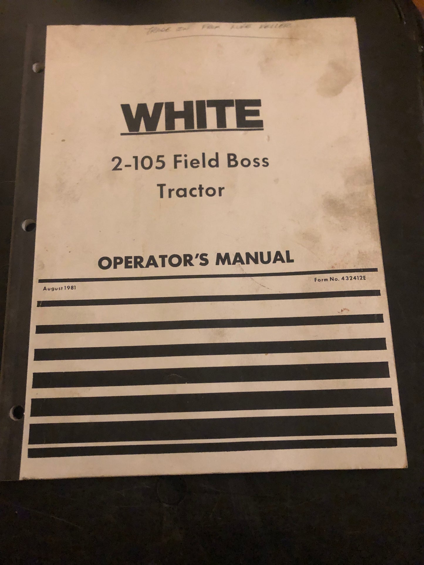 White _ 2-105 Field Boss Tractor _ Operator’s Manual