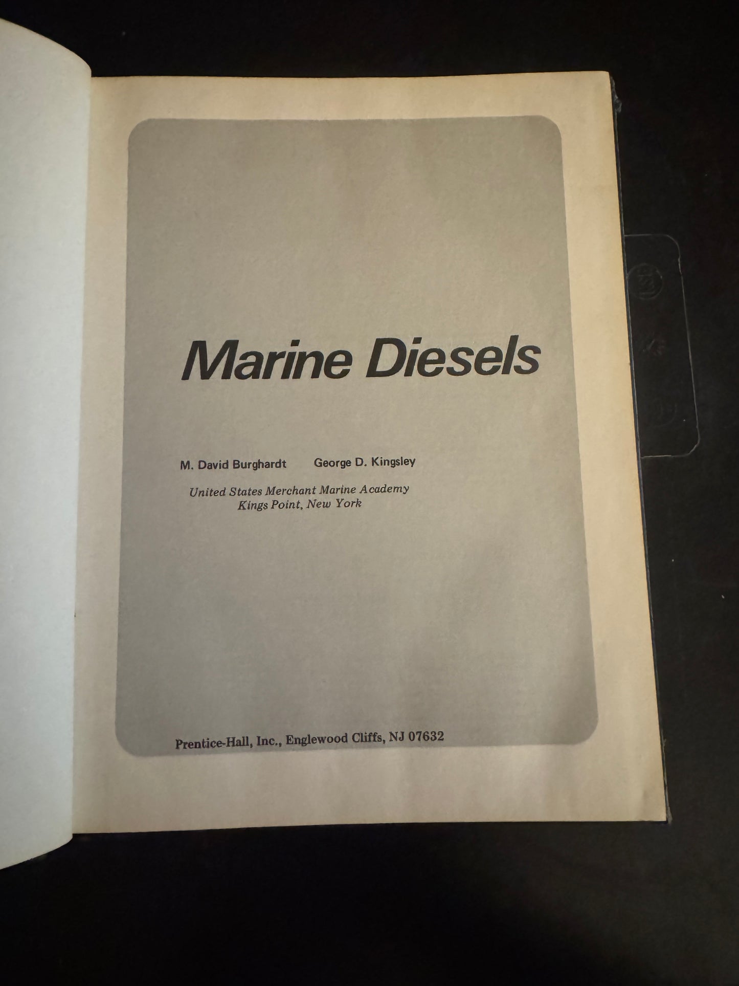 Marine Diesels by M. David Burghardt & George D. Kingsley