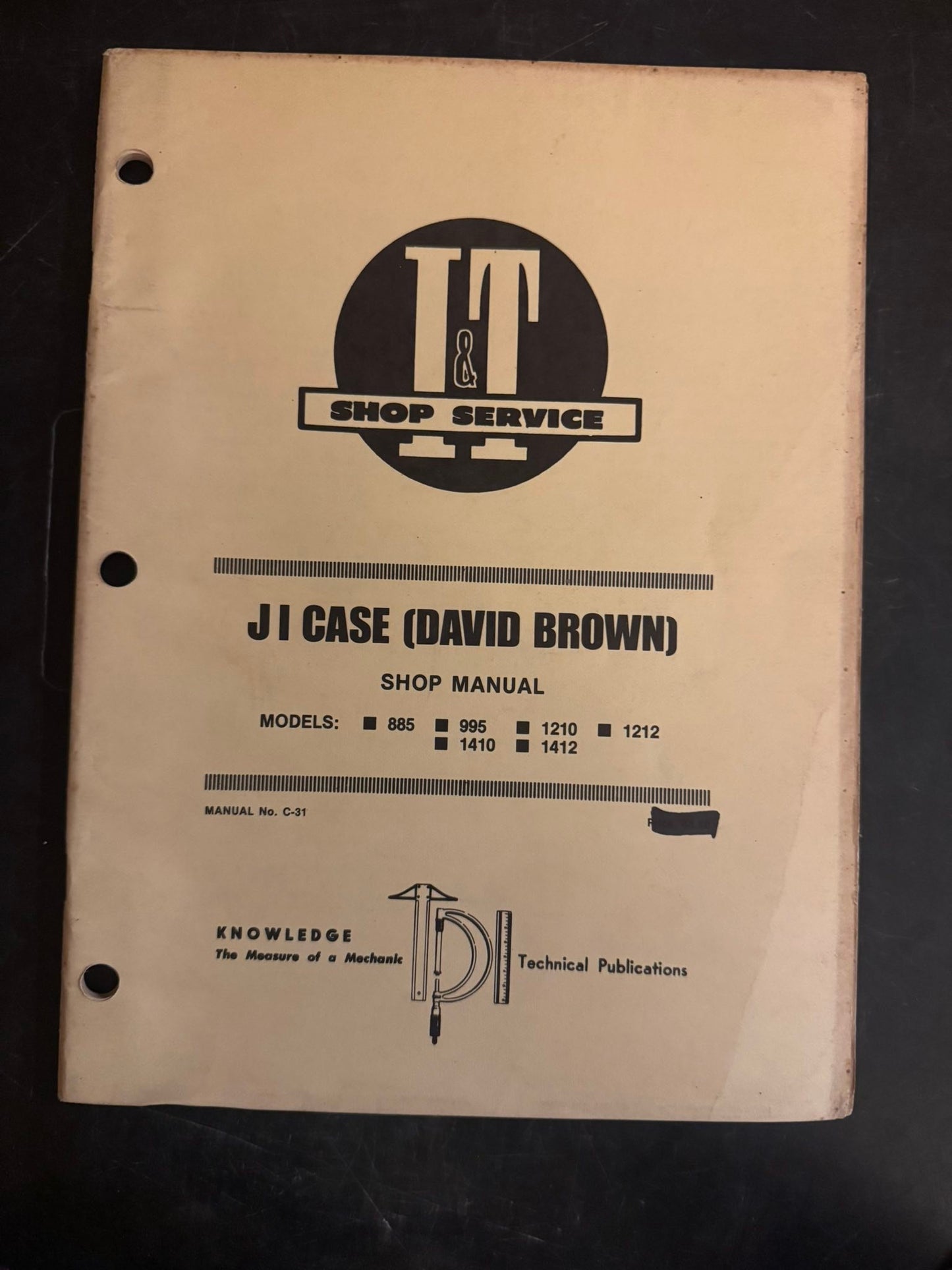 I&T _ JI Case (David Brown) series 885, 995, 1210, 1212, 1410, 1412 _ Shop Manual C-31