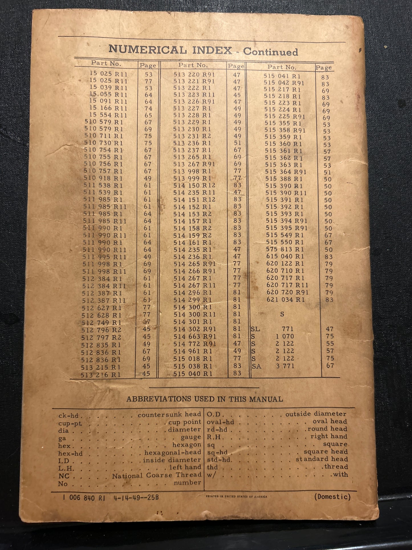 IH McCormick _ C-254 Cultivator _ Setting Up Instructions Parts List