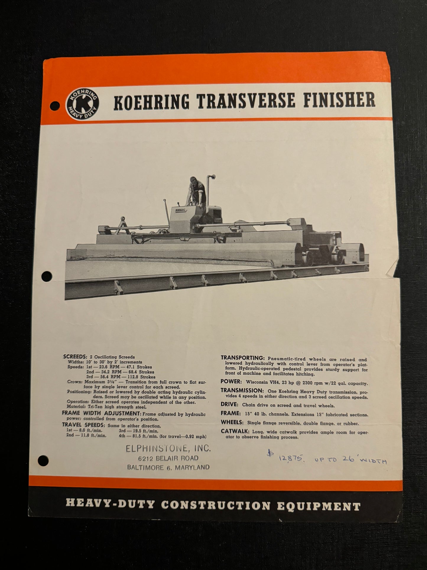 Koehring _ Transverse Finisher