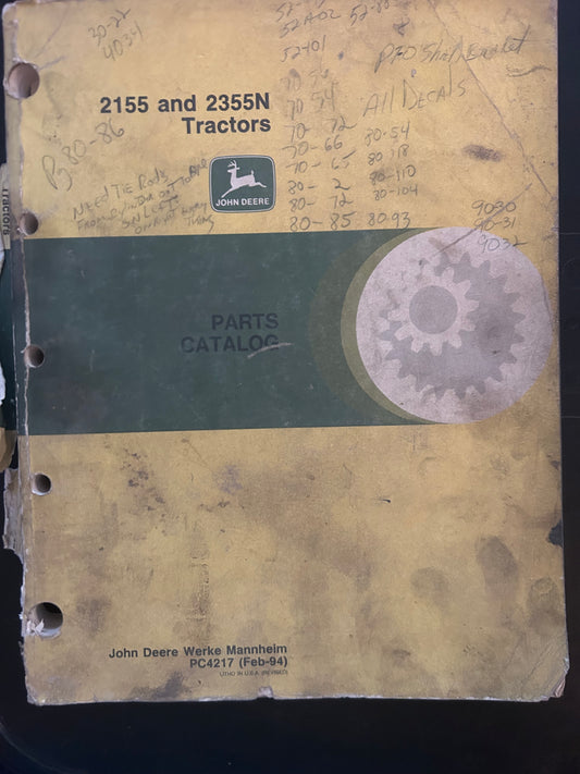John Deere _ 2155 & 2355N Tractors _ Parts Catalog PC-4217