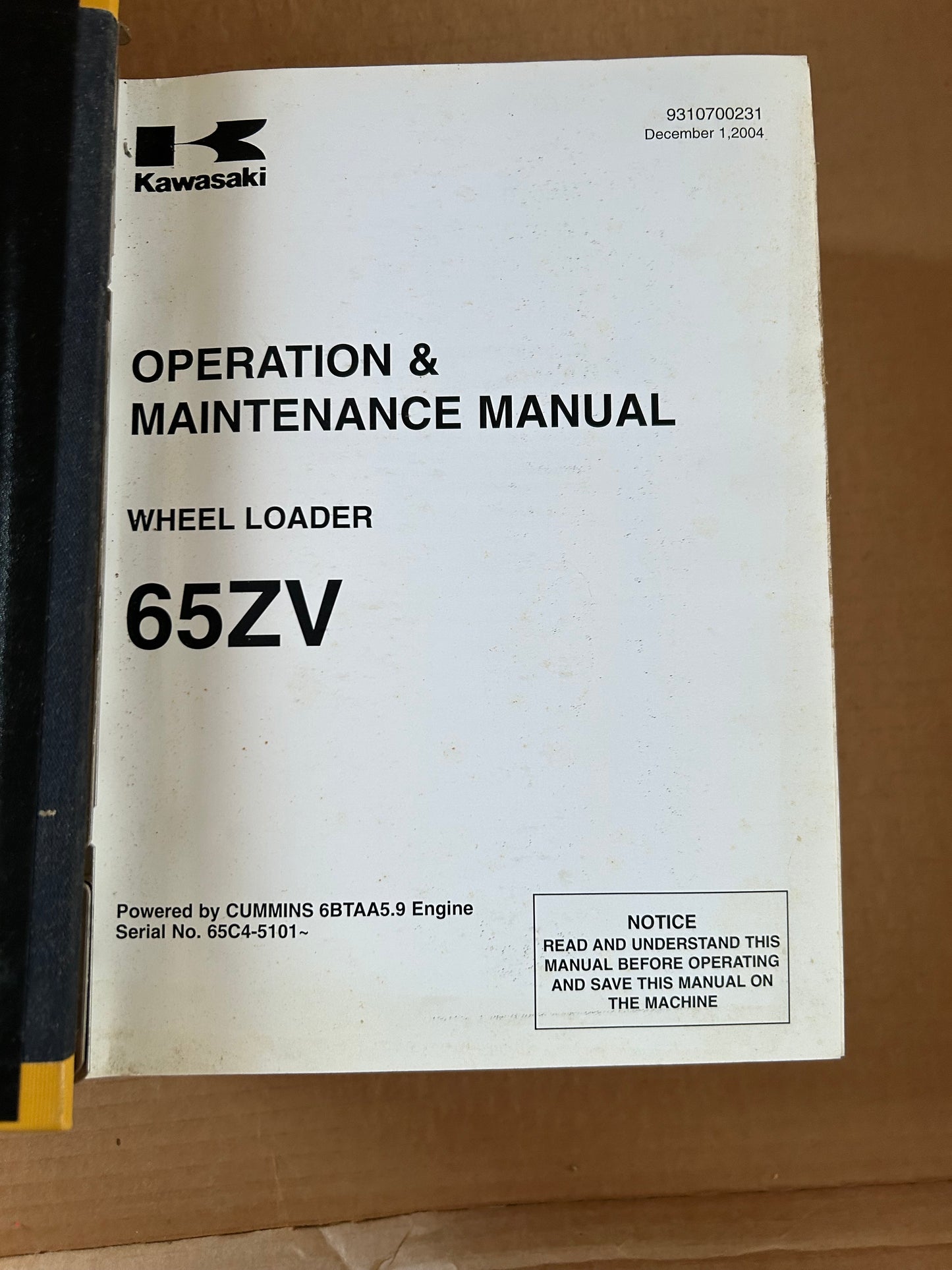 Kawasaki _ 65ZV Wheel Loader _ Binder