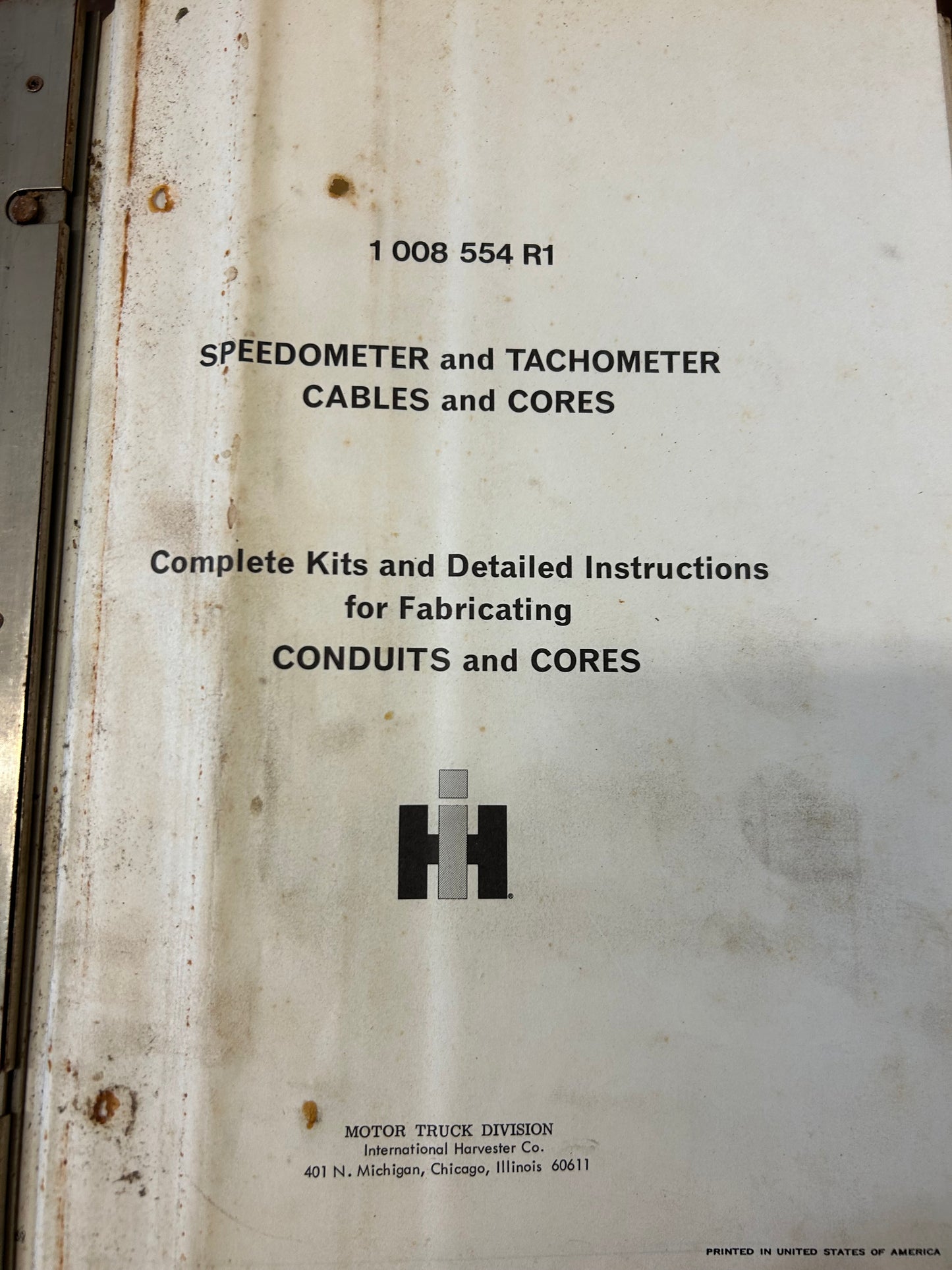 IH _ Speedometer & Tachometer Cables and Cores _ Complete Kits & Detailing Instructions for Fabricating Conduits and Cores