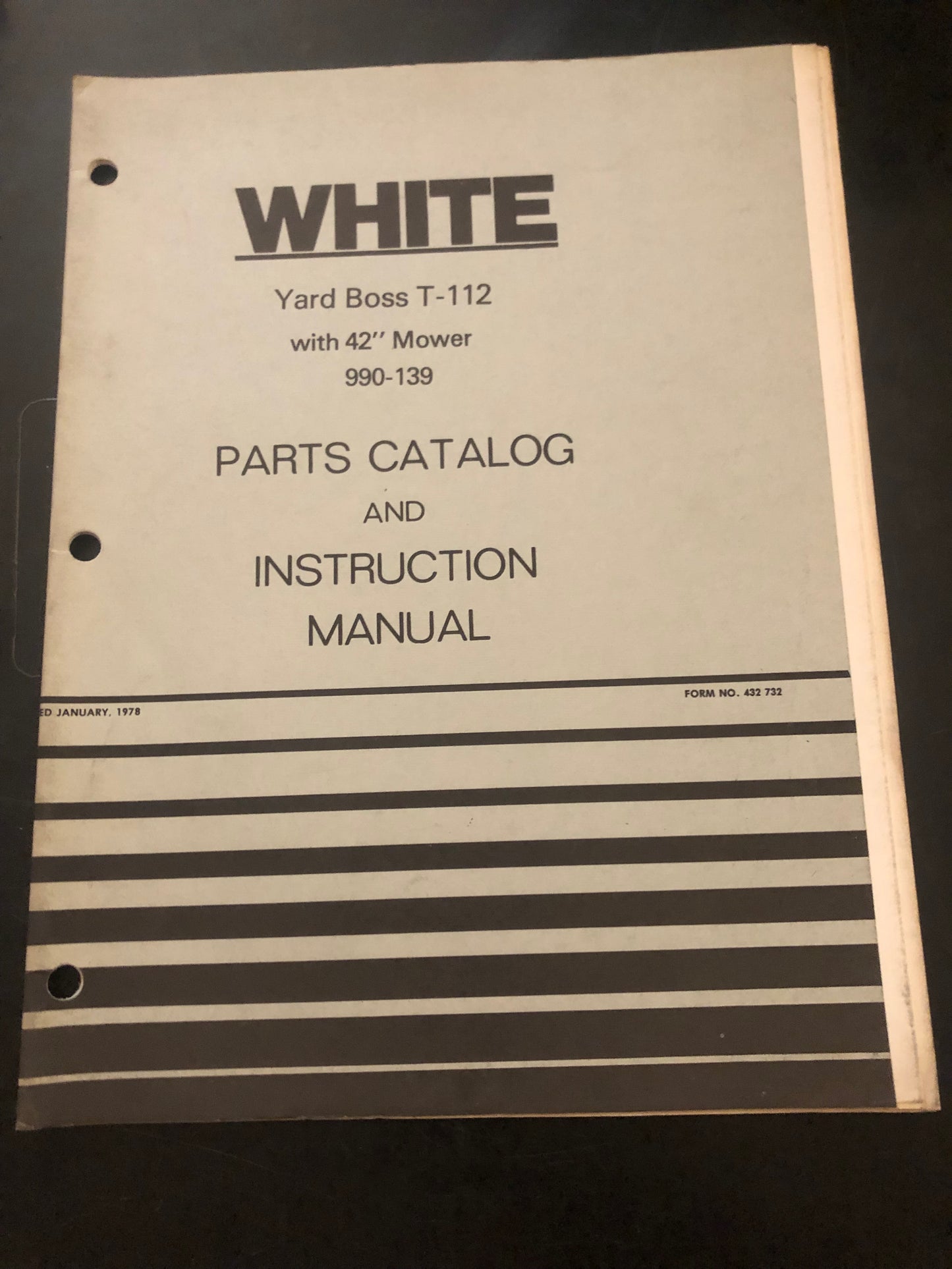 White _ Yard Boss T-112 with 32” Mower _ Parts Catalog & Instruction Manual