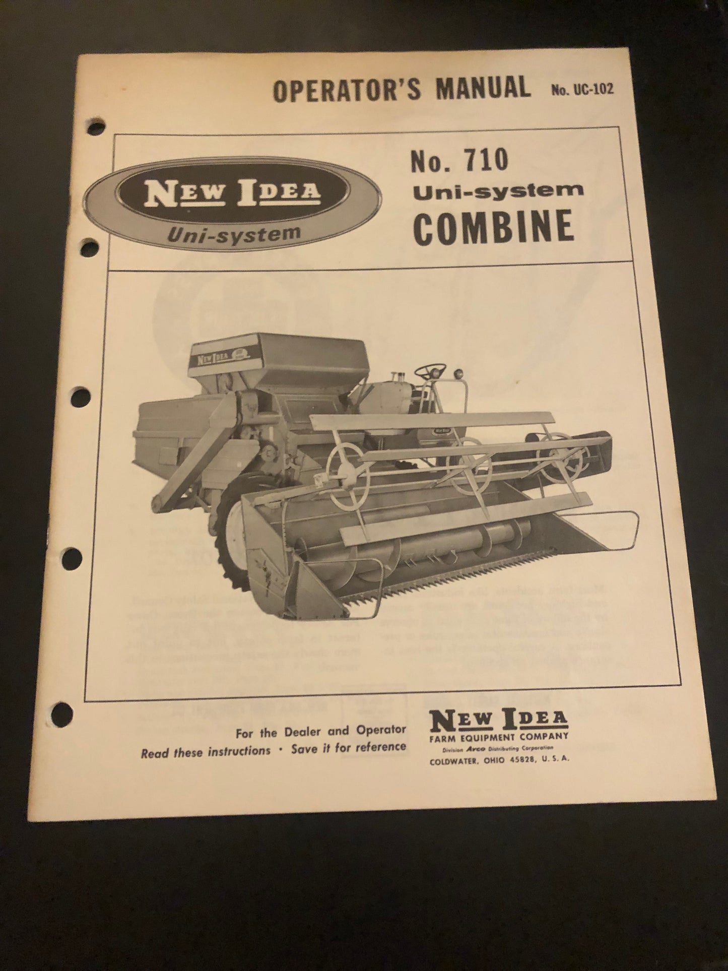 New Idea _ no 710 Uni-system Combine _ Operator’s Manual