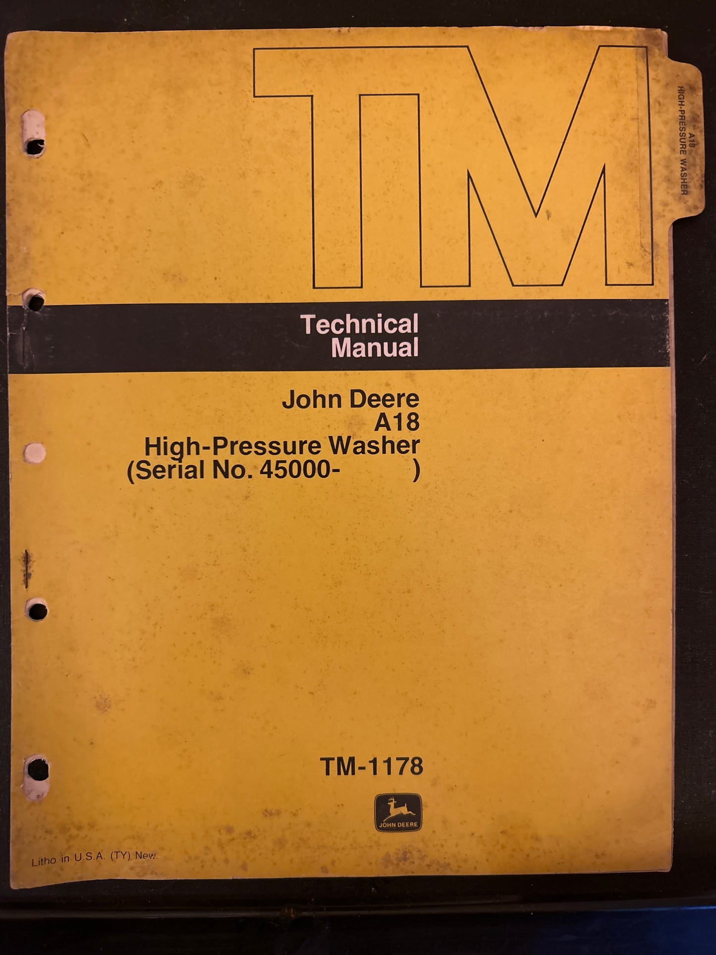 John Deere _ A18 High-Pressure Washer _ Technical Manual TM-1178