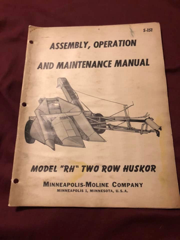 Minneapolis-Moline _ Model RH Two Row Husker _ Assembly, Operation & Maintenance Manual