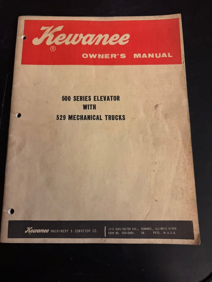 Kewanee _ 500 Series Elevator with 529 Mechanical Trucks _ Owner’s Manual