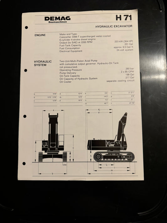 DEMAG _ Hydraulic Excavator H 71