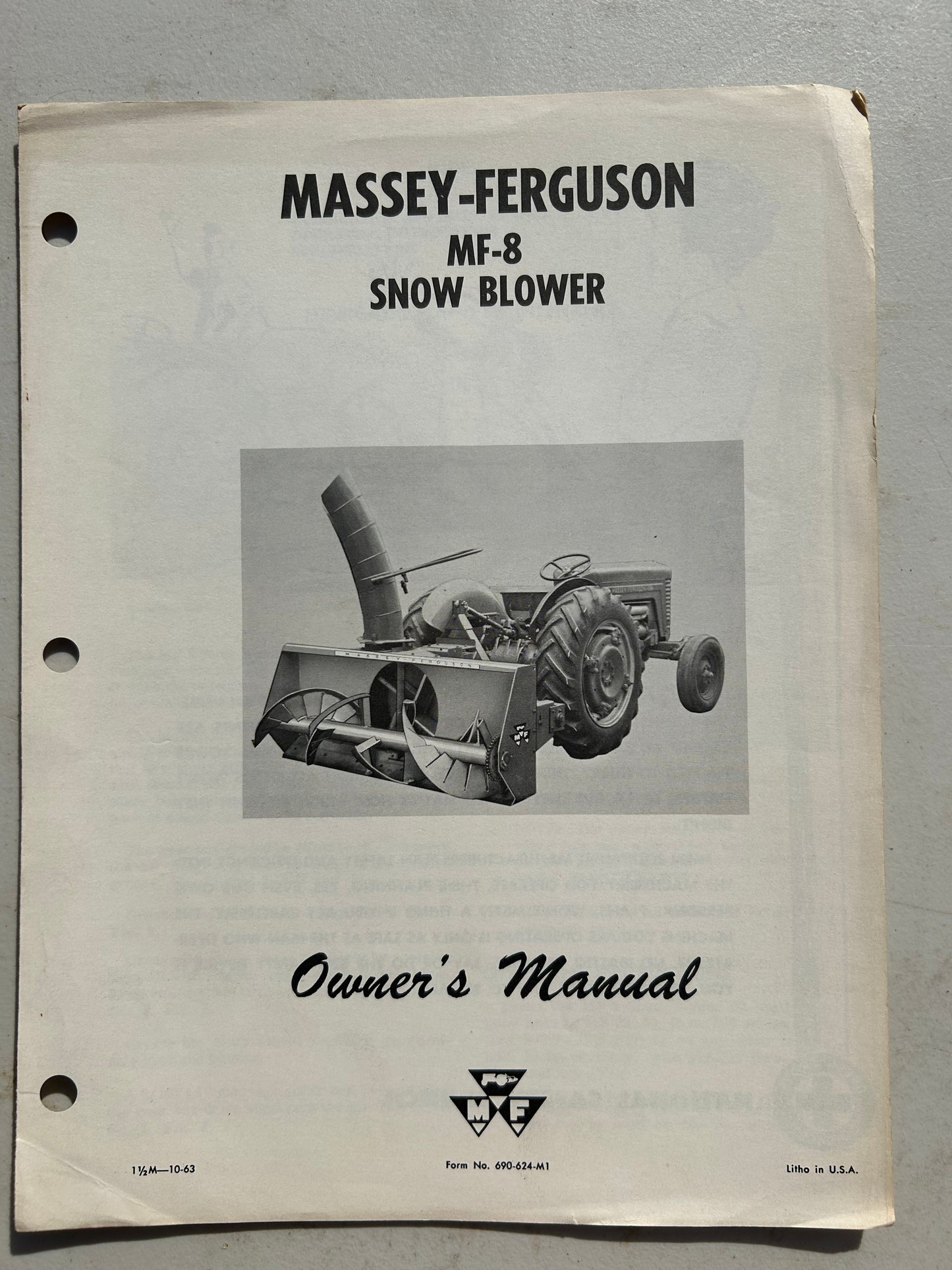 Massey Ferguson MF 8 Snowblower_ Owner’s Manual