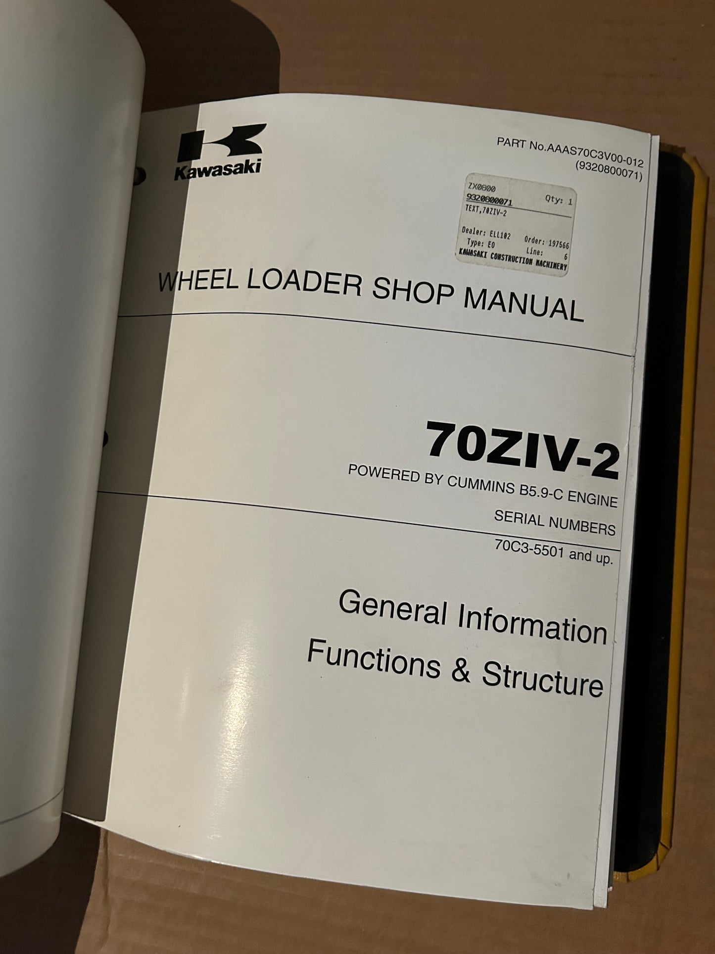 Kawasaki _ 70ZIV-2 Wheel Loader _ Binder