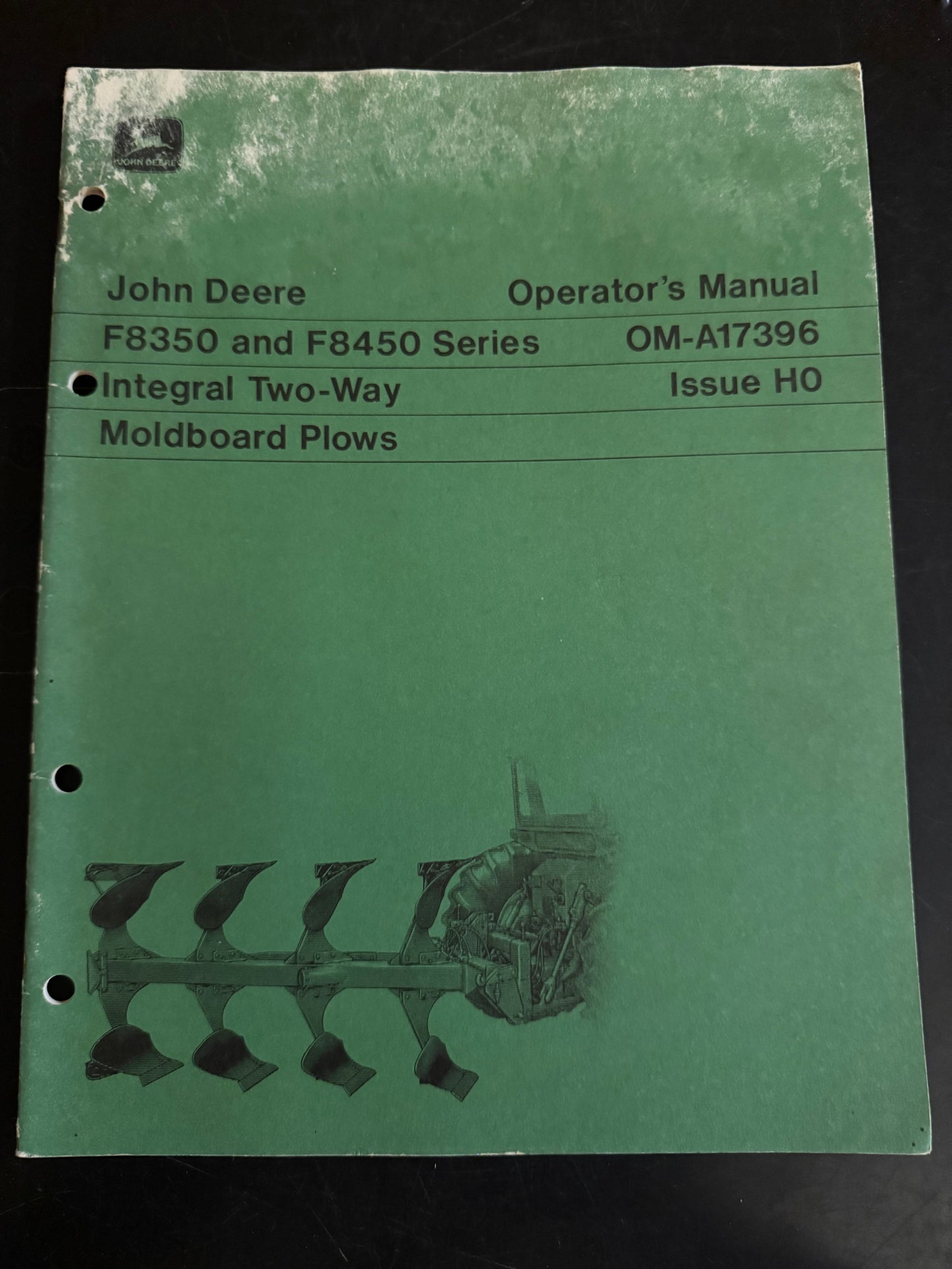 John Deere _ F8350 & F8450 Series Integral Two Way Moldboard Plows _ Operator’s Manual OM-A17396 H0
