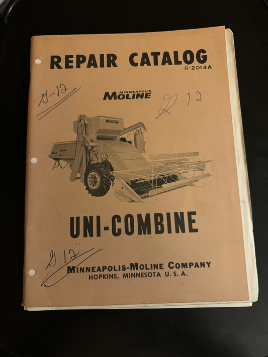 Minneapolis Moline _ UNI-Combine _ Repair Catalog R-2014A