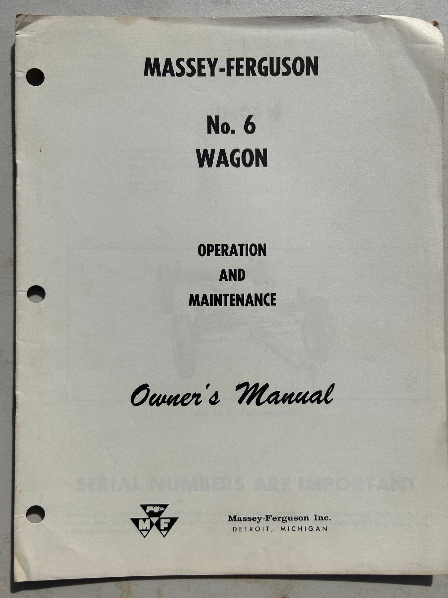 Massey Ferguson MF 6 Wagon_ Owner’s Manual