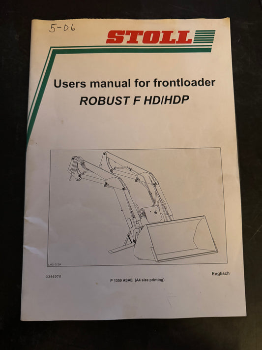 Stoll _ Robust F HD/HDP Frontloader _ User Manual