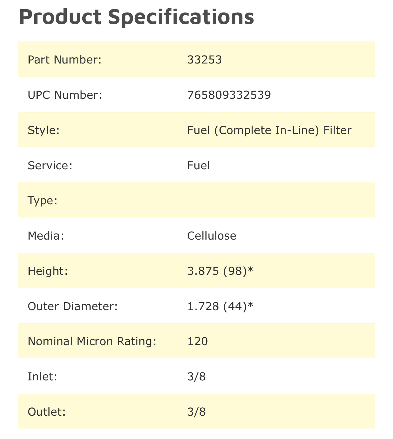 NAPA 3253 Fuel Filter