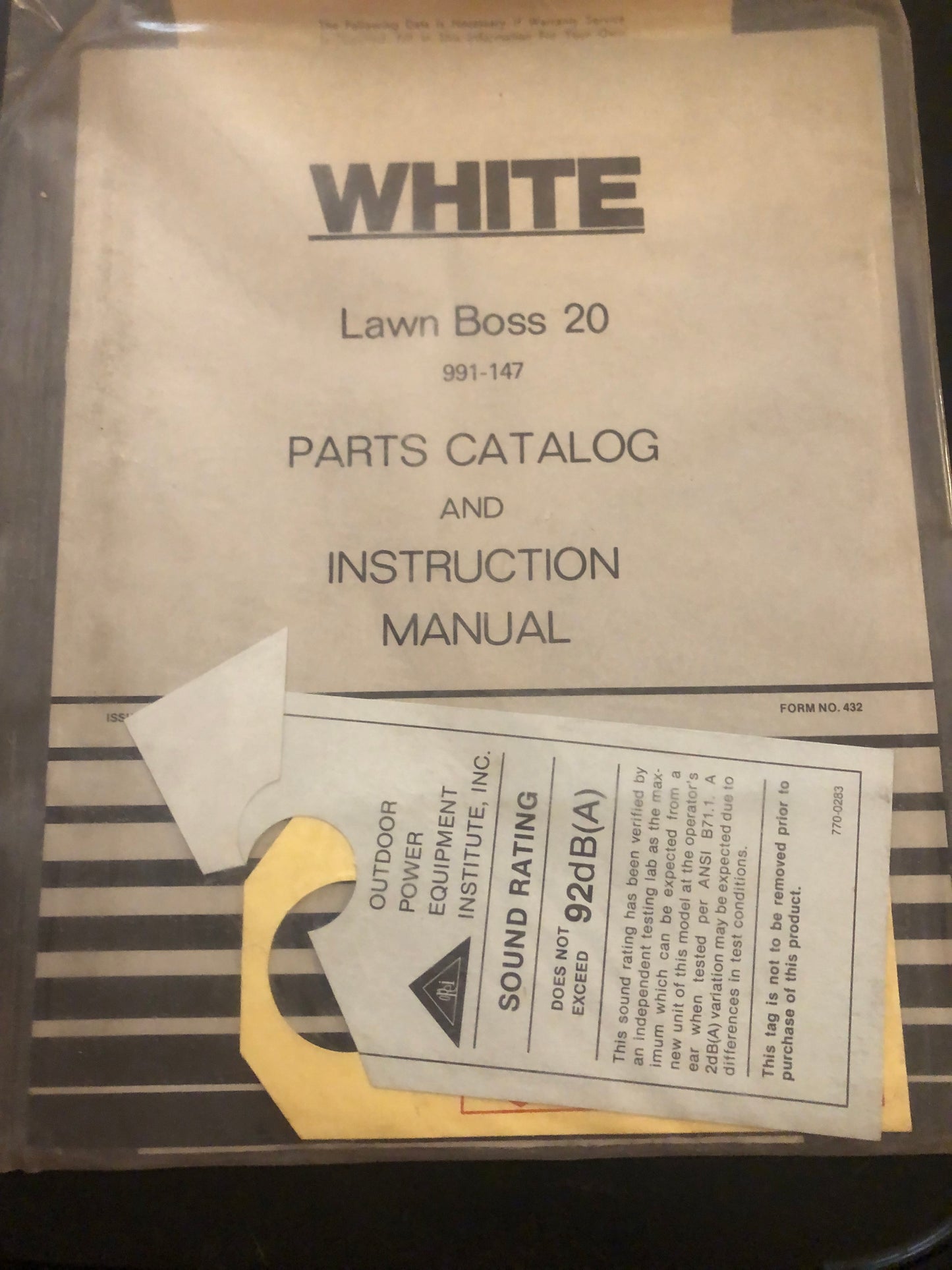 White _ Lawn Boss 20 _ Parts Catalog & Instruction Manual