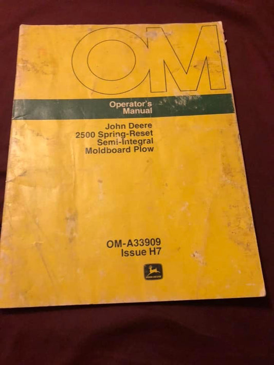 John Deere _ 2500 Spring-Reset Semi-Integral Moldboard Plow _ Manual