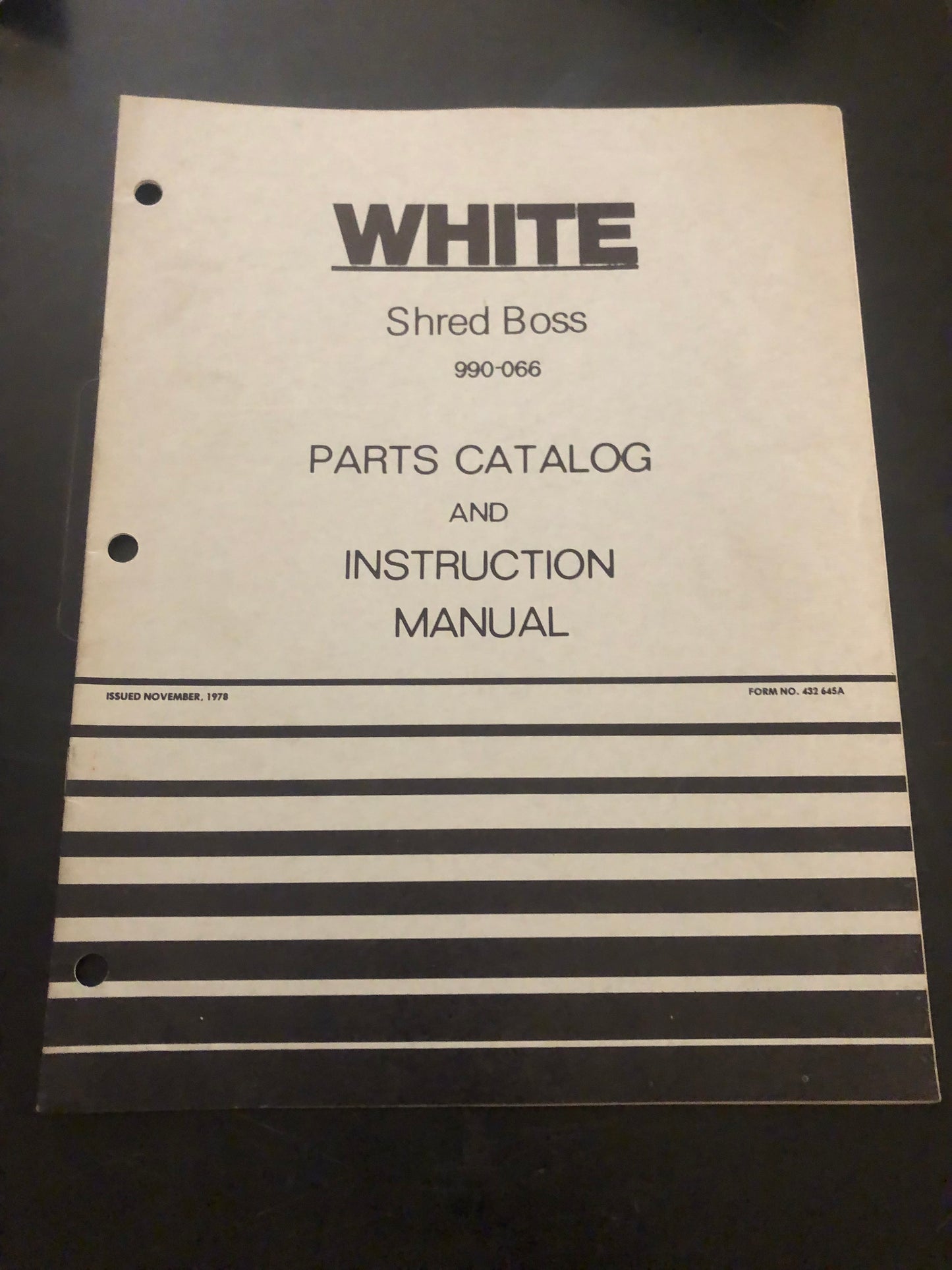 White _ Shred Boss _ Parts Catalog & Instruction Manual