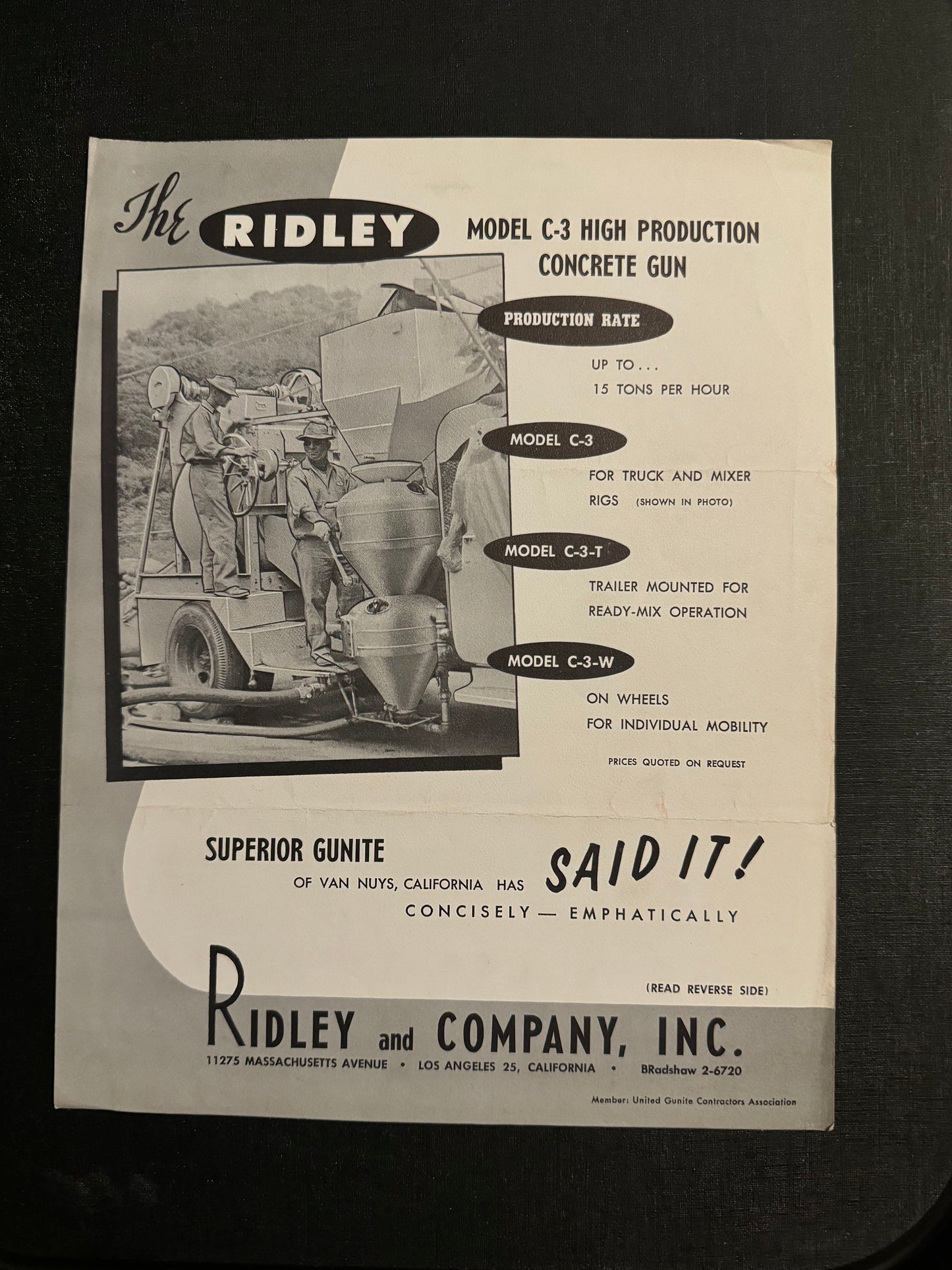 Ridley _ model C-3 High Production Concrete Gun