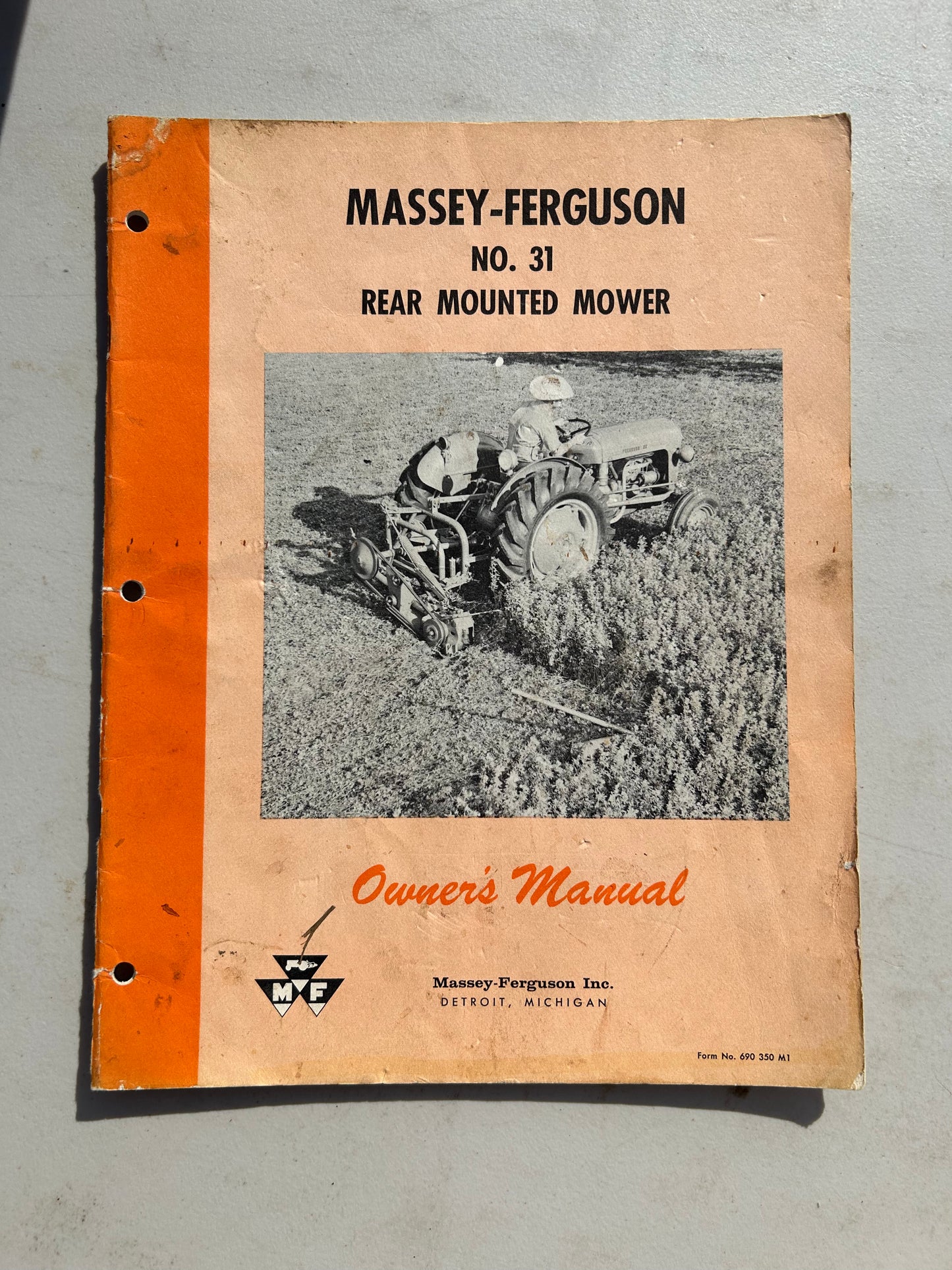 Massey Ferguson MF 31 Rear Mounted Mower _ Owner’s Manual