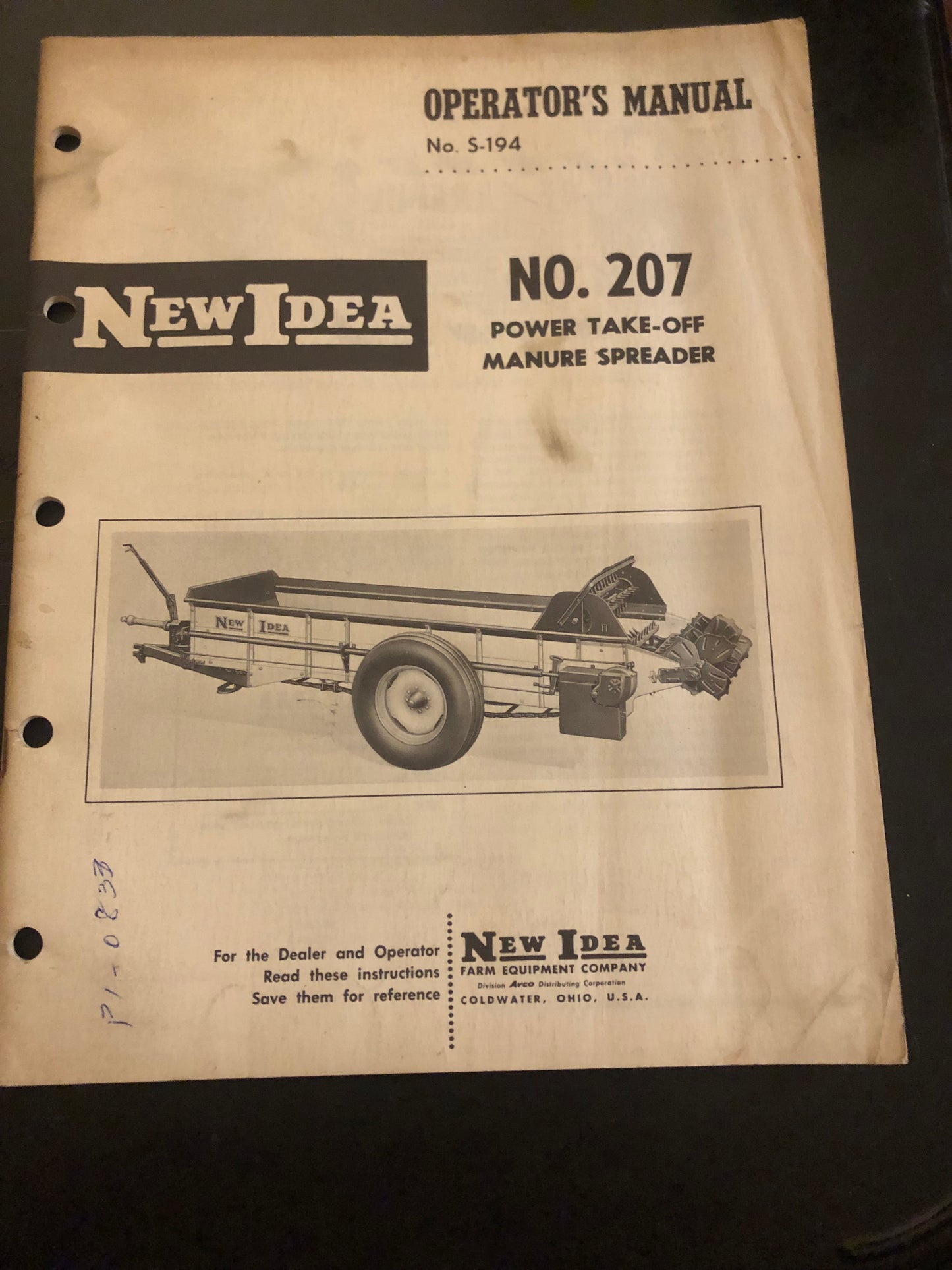 New Idea _ no 207 Power Take-Off Manure Spreader _ Operator’s Manual