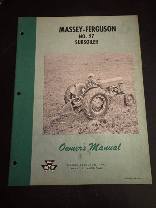 Massey Ferguson _ no 27 Subsoiler _ Owner’s Manual