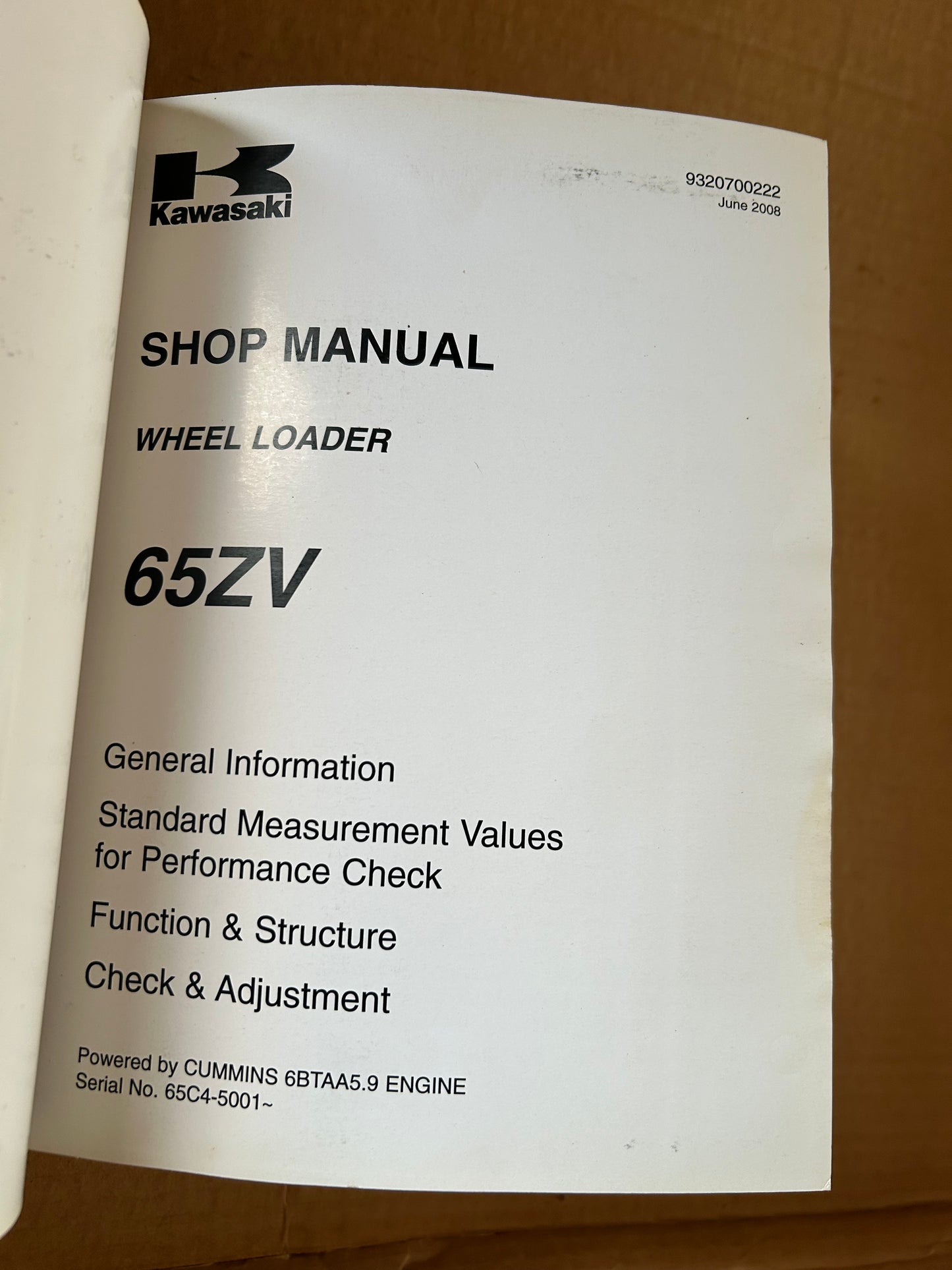 Kawasaki _ 65ZV Wheel Loader _ Binder