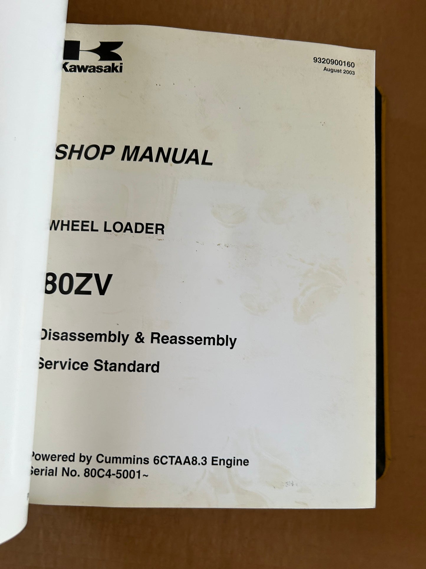 Kawasaki _ 80ZV Wheel Loader _ Binder