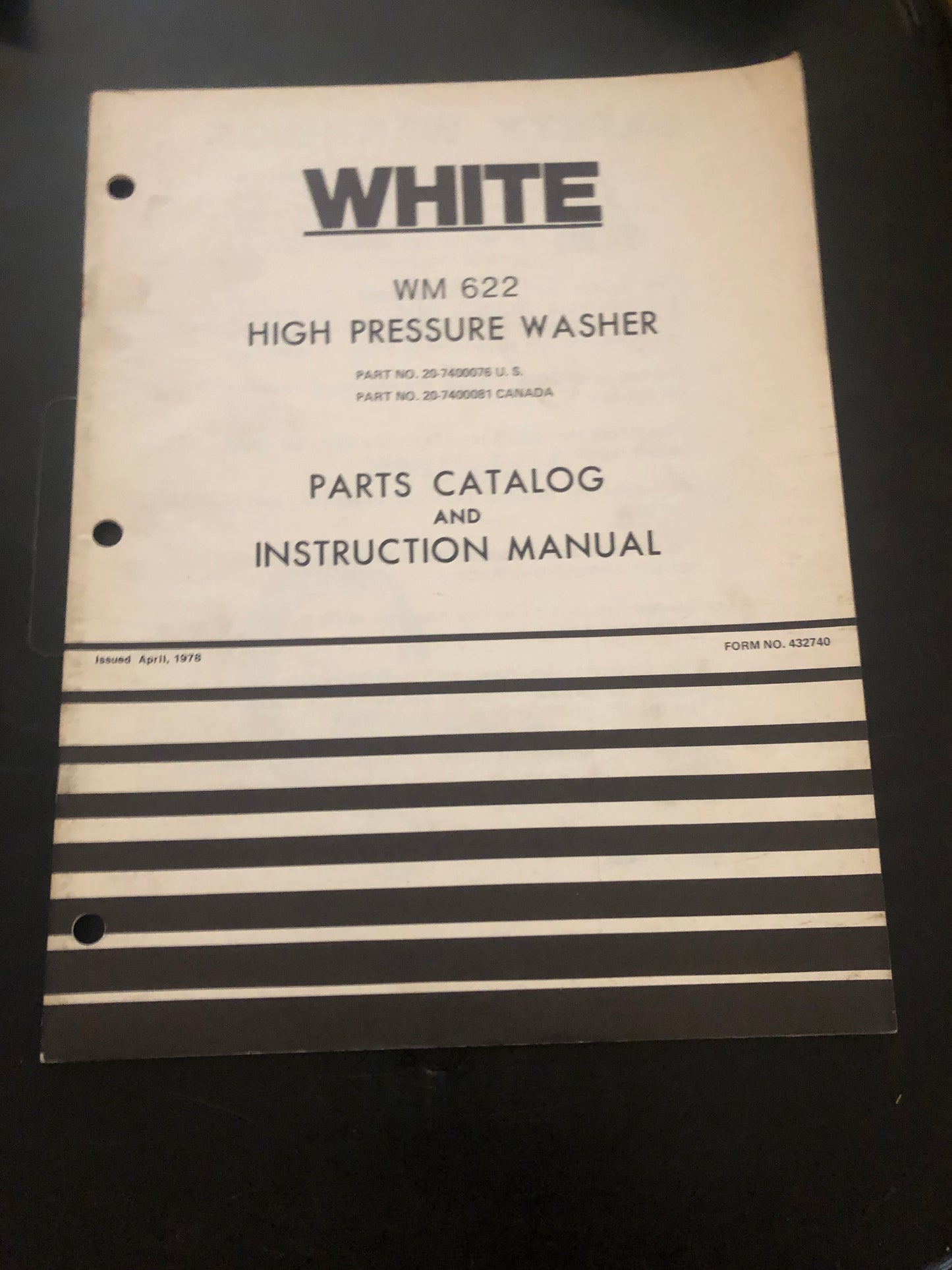 White _ WM 622 High Pressure Washer _ Parts Catalog & Instruction Manual