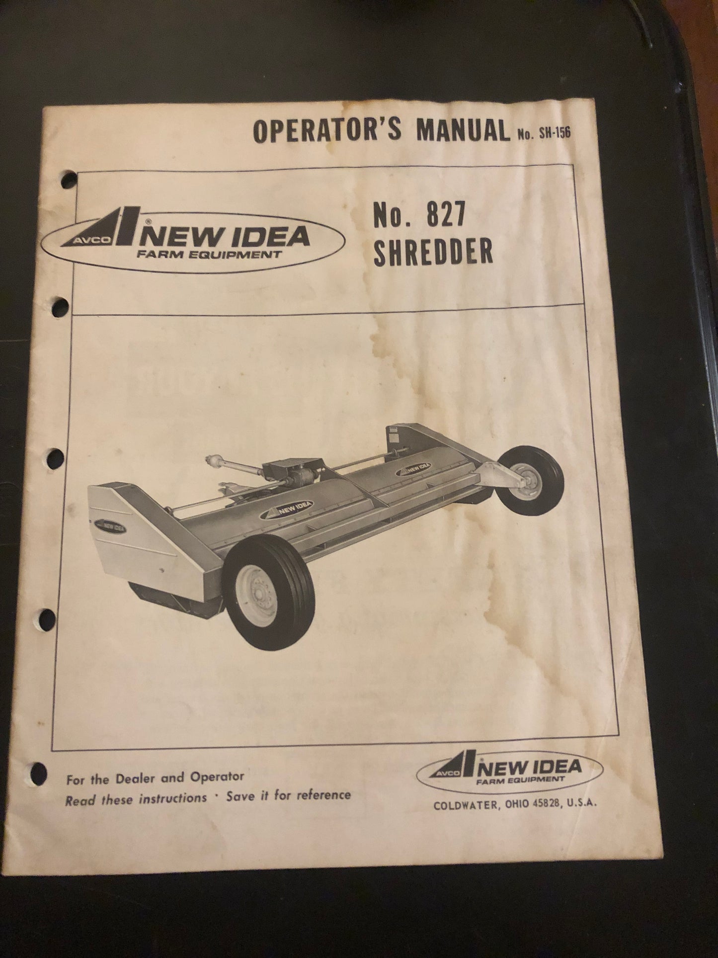 New Idea _ no 827 Shredder SH-156 _ Operator’s Manual